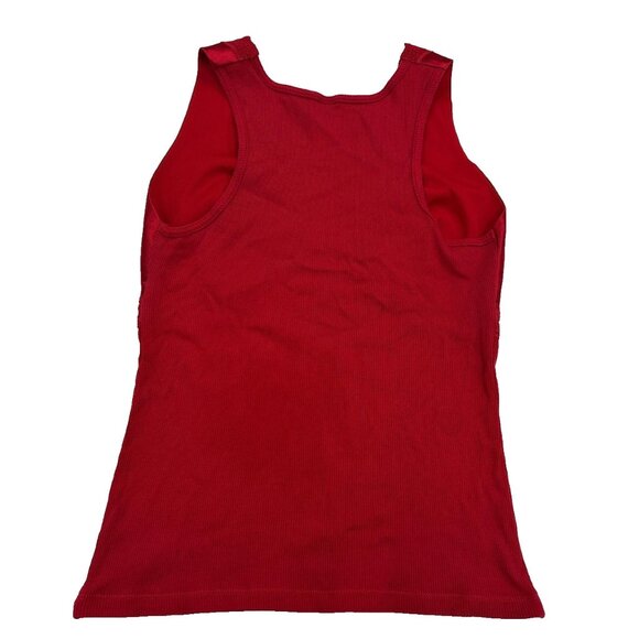 Vintage Y2K Babydoll Tank Top Womens M Red Lace Satin Vamp Dark Romantic - Picture 6 of 6